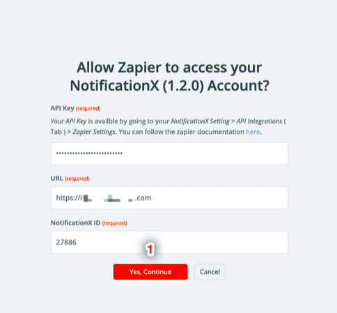 Alerta de notificação Zapier