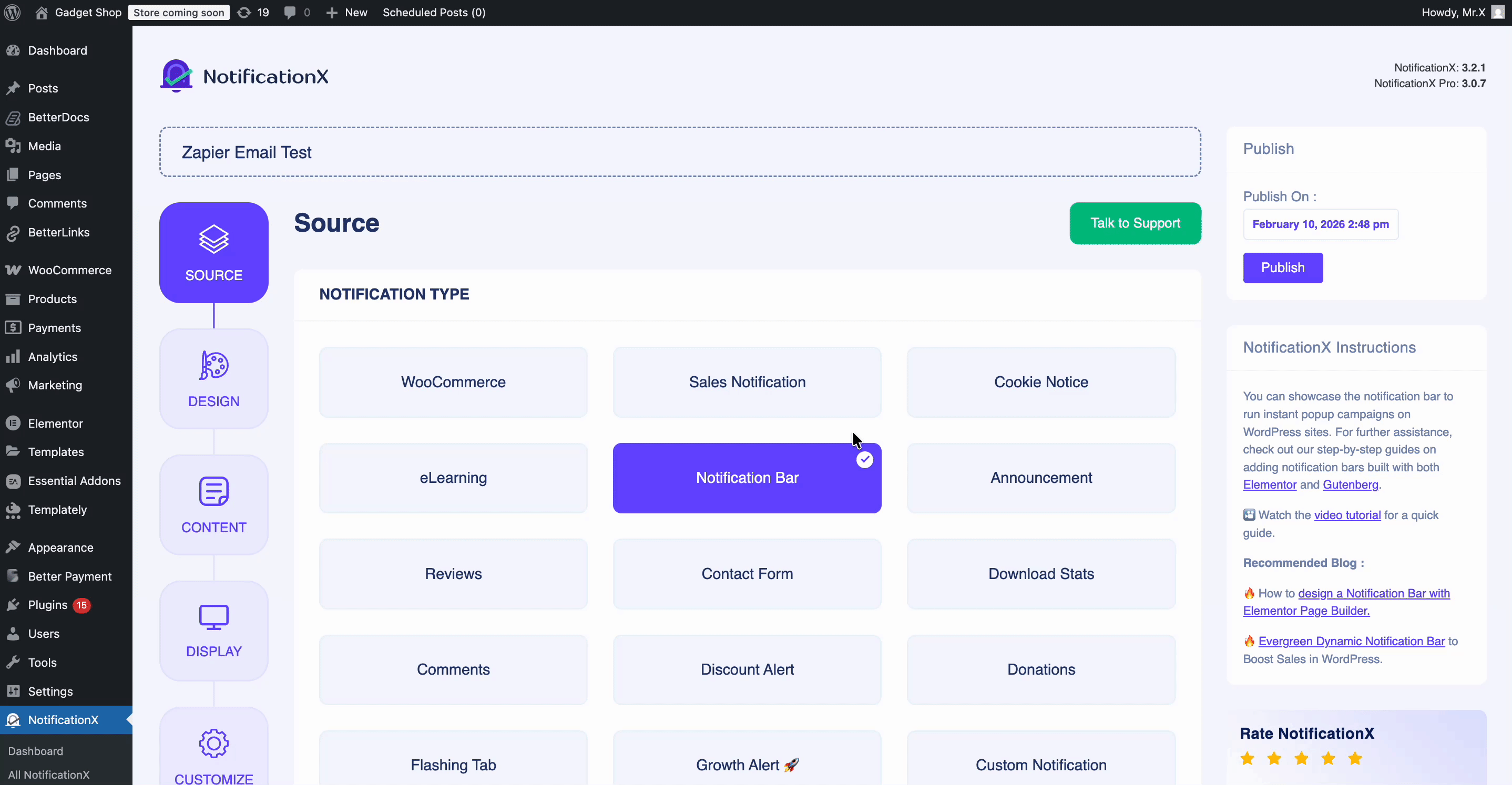 Hoe Zapier-meldingswaarschuwing weergeven met NotificationX?