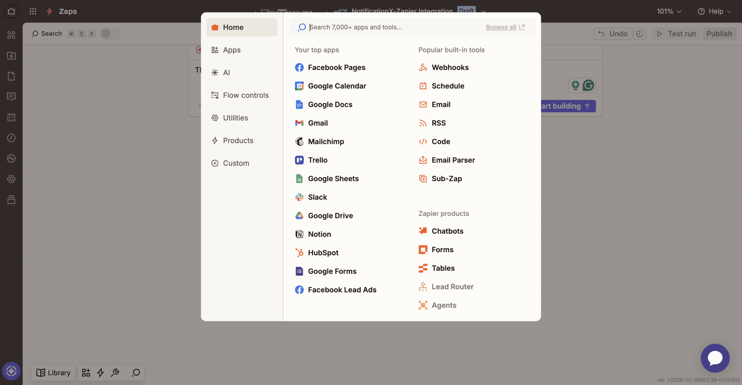Choose the app trigger