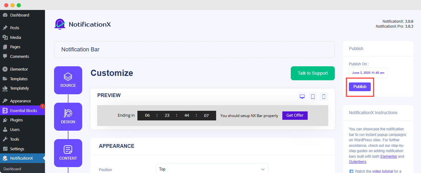 How To Design Notification Bar With Elementor & NotificationX 11 notification bar with Elementor