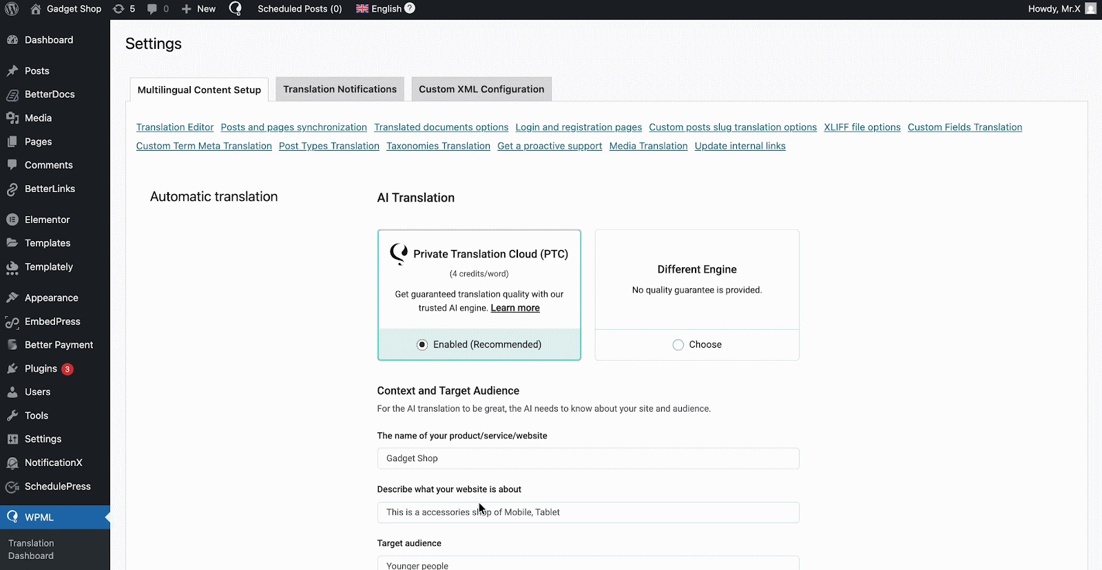翻译 NotificationX