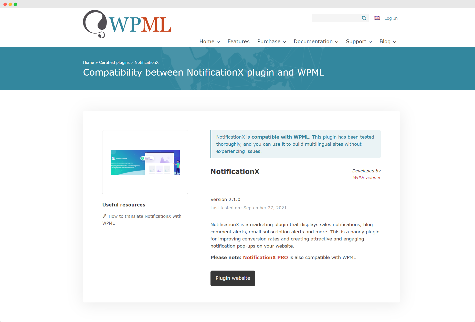 [NEW]NotificationXがWPML1と互換性を持つようになりました