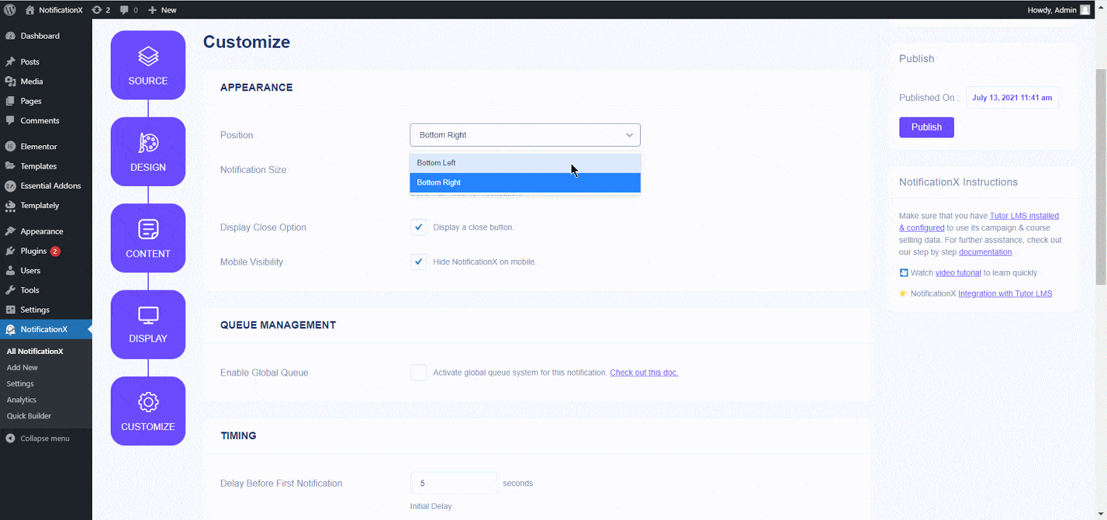 Tutor LMS Cursusinschrijving met NotificationX