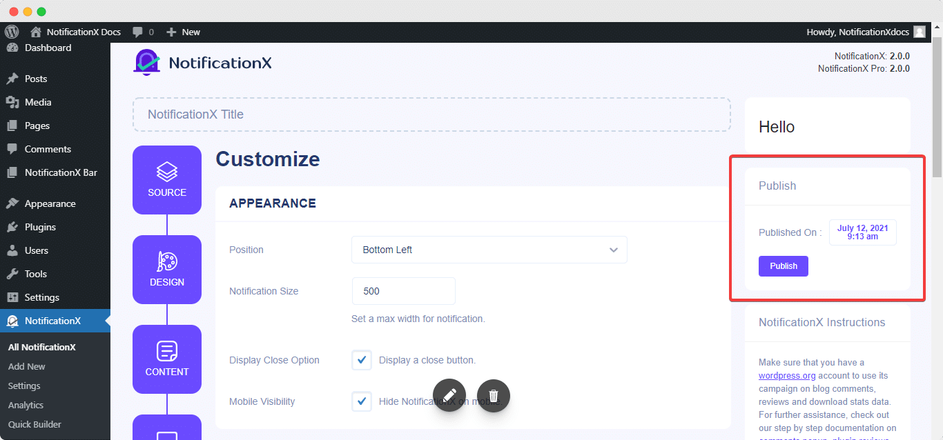 So entwerfen Sie eine Benachrichtigungsleiste mit Elementor und NotificationX 9 Configure A Notification Bar In Gutenberg