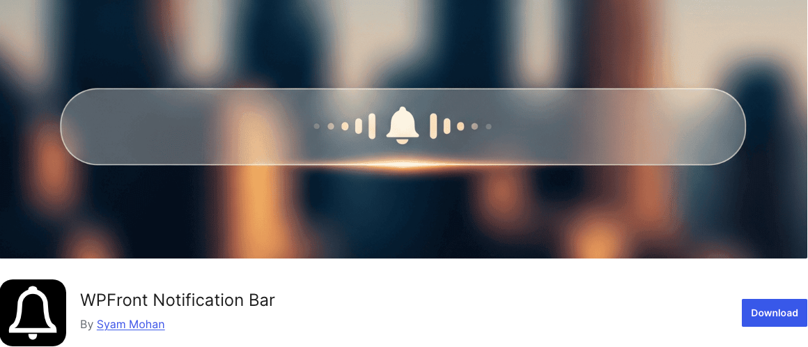 WPFront Notification Bar