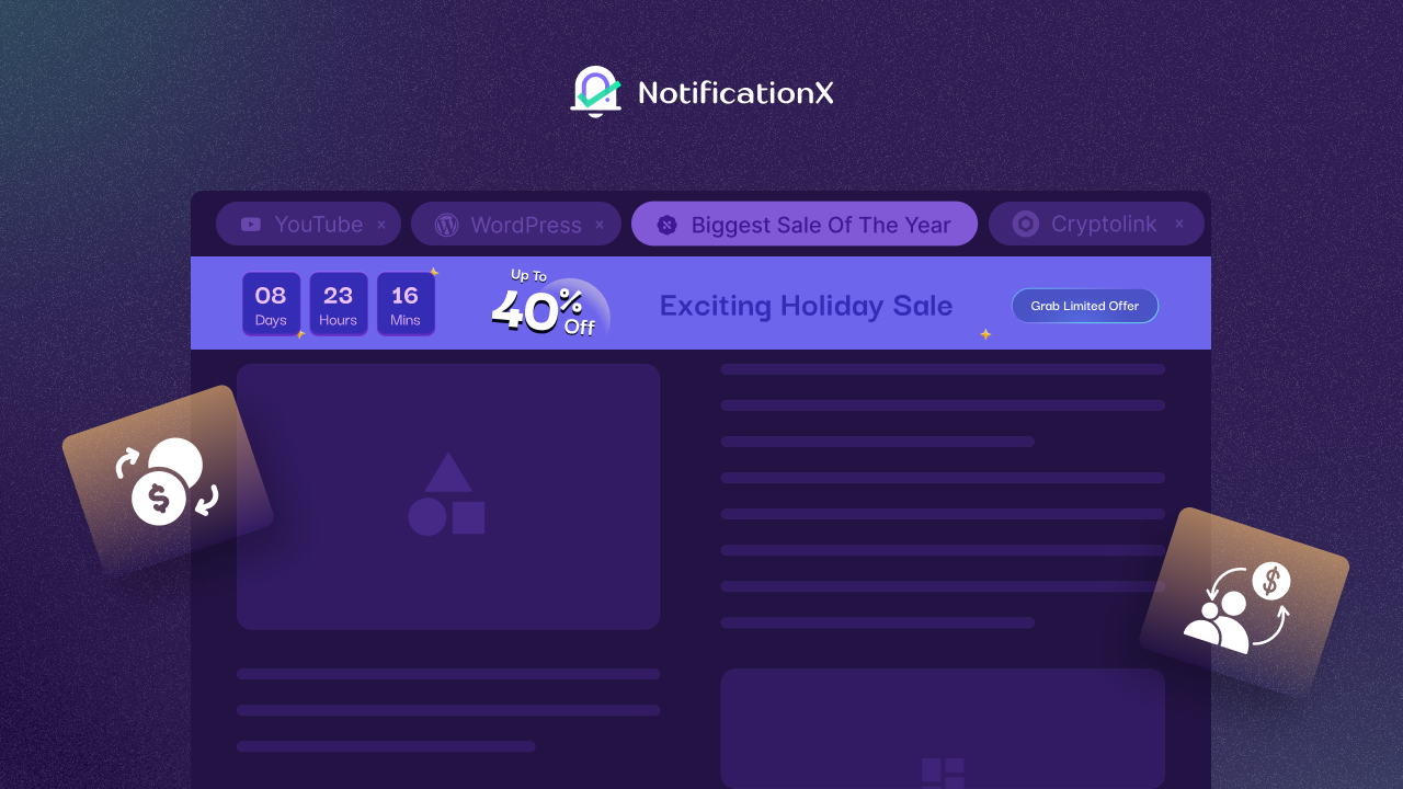 create notification bar using NotificationX