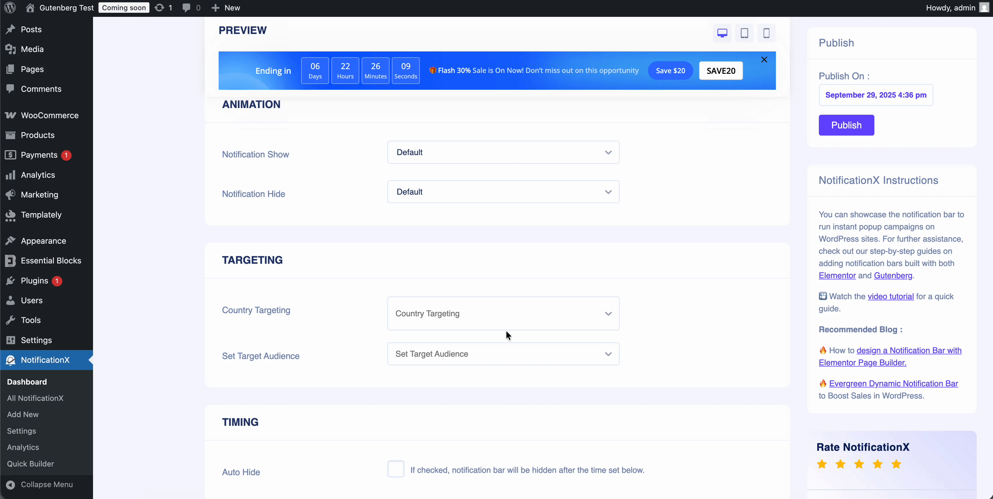 audience targeting in notificationx