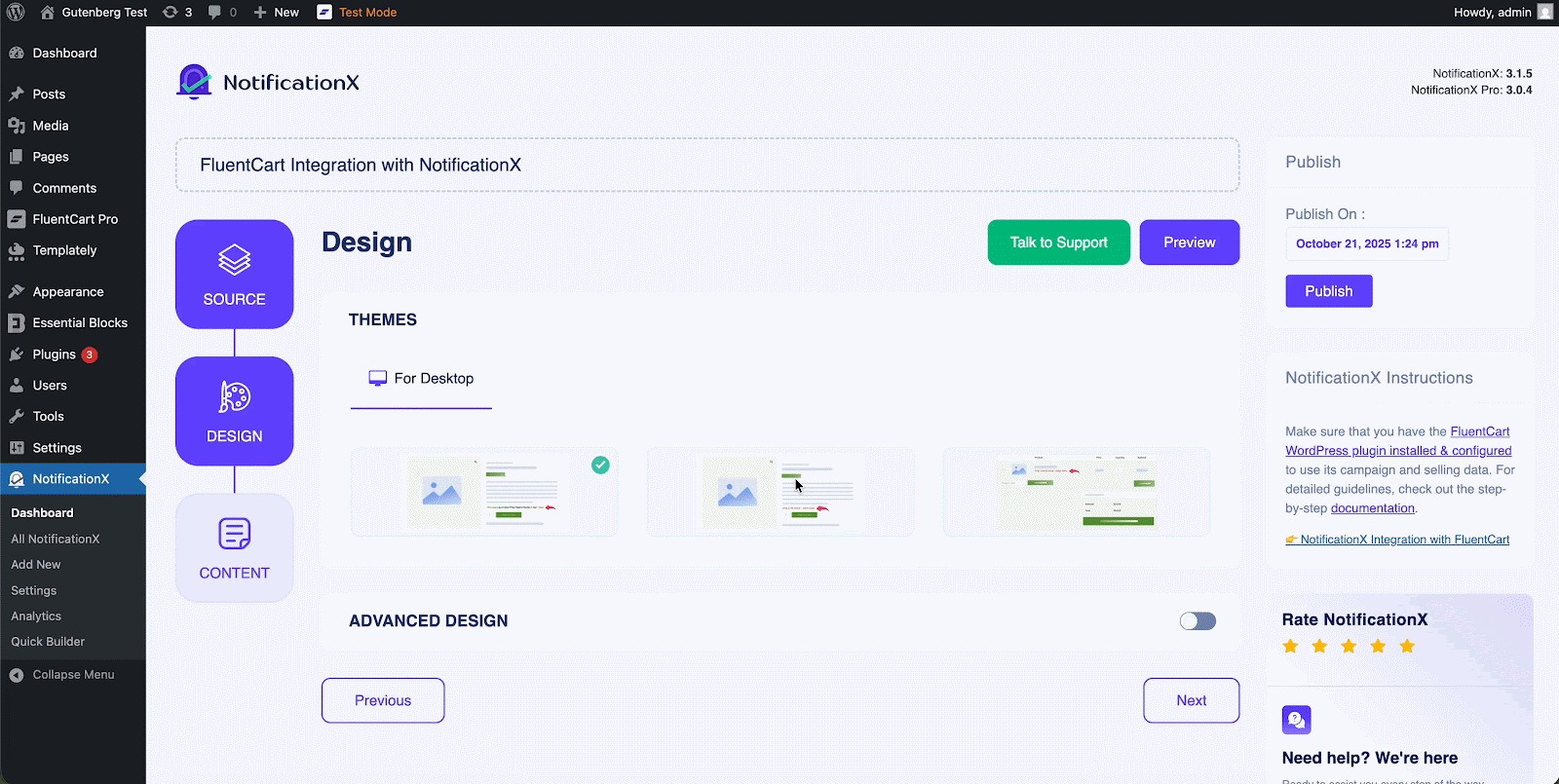 How to Display FluentCart Growth Alerts With NotificationX? 3 customize FluentCart notification design