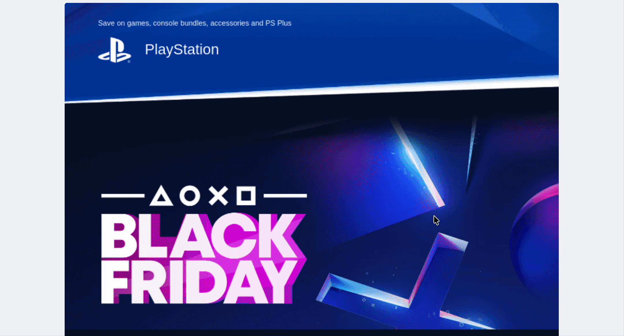 Playstation email layout