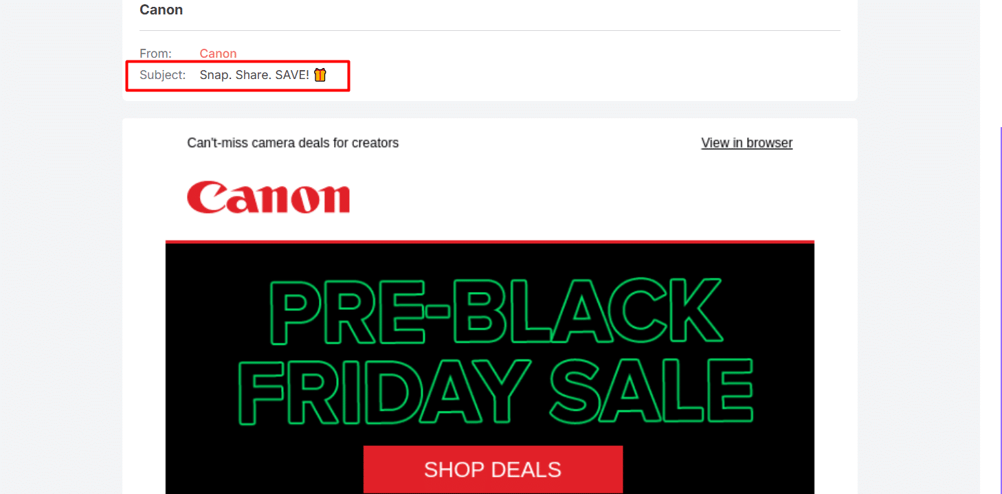 Engaging email subject line