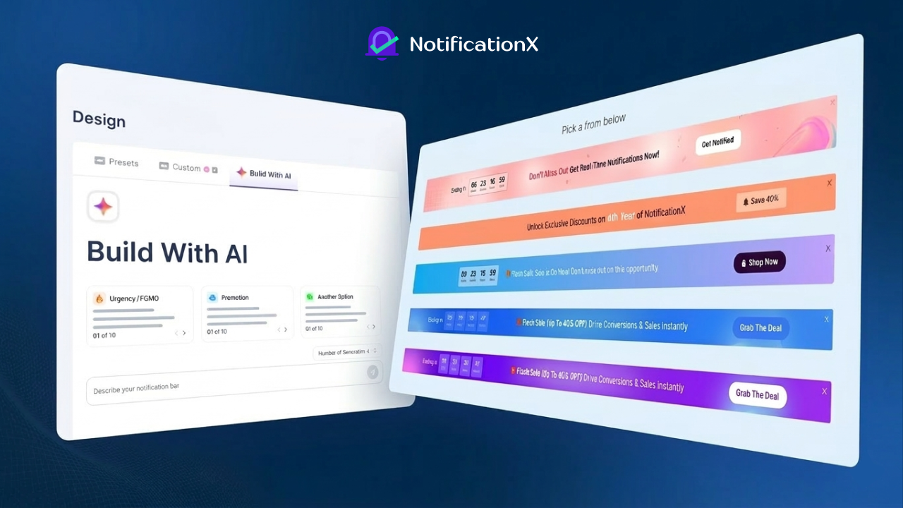 design a notification bar with AI