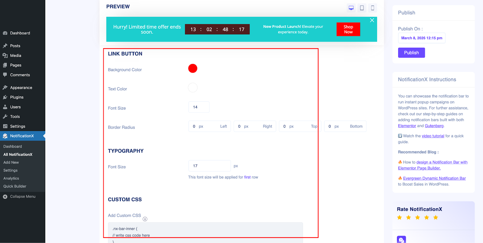 notification bar with ai
