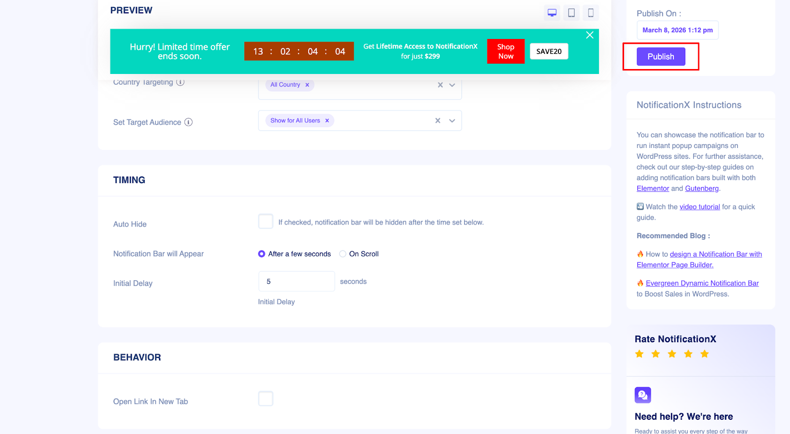 publish your notification bar