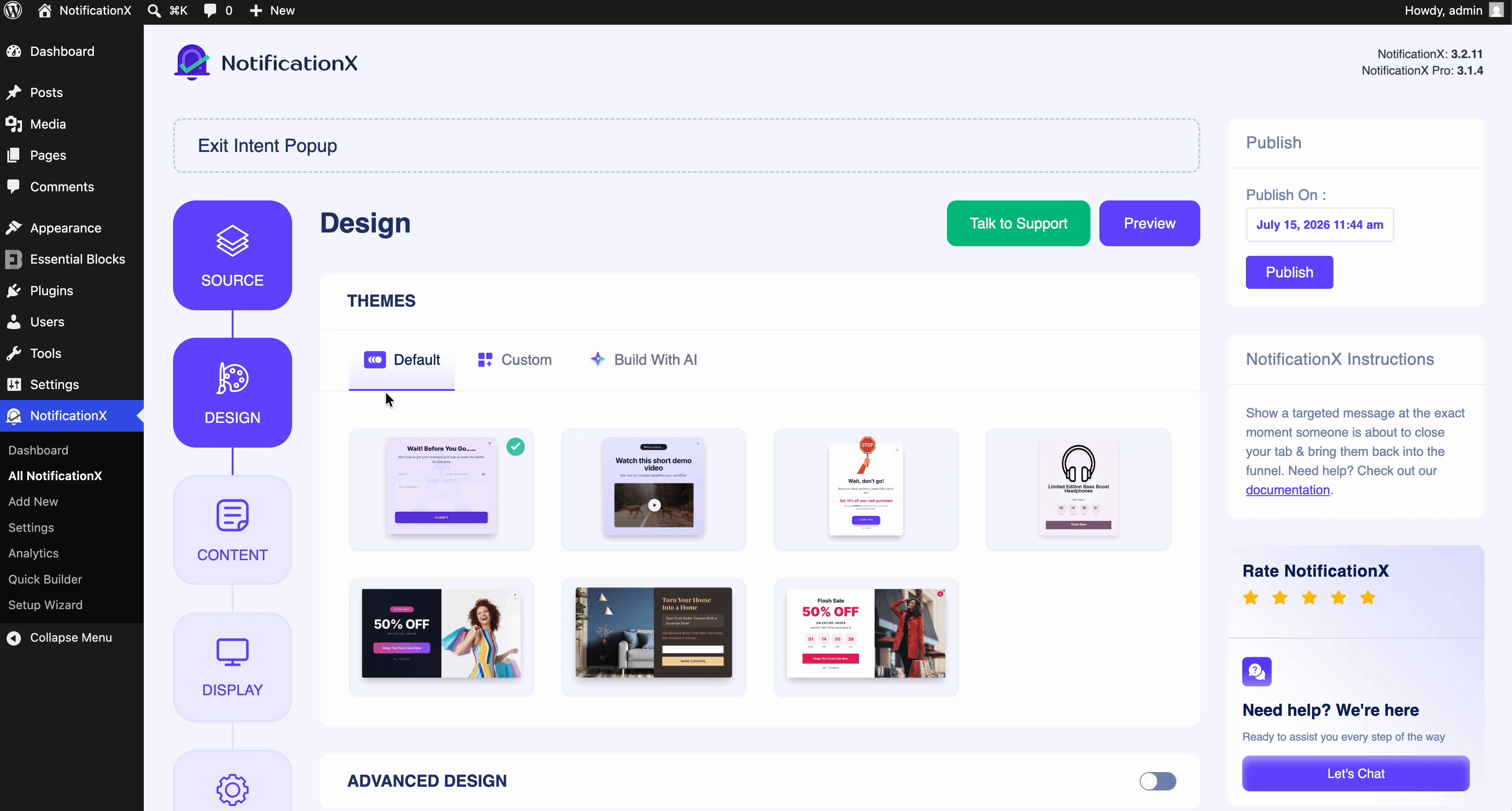 How to Create an Exit Intent Popup with AI Using NotificationX 3 create exit intent popup with ai