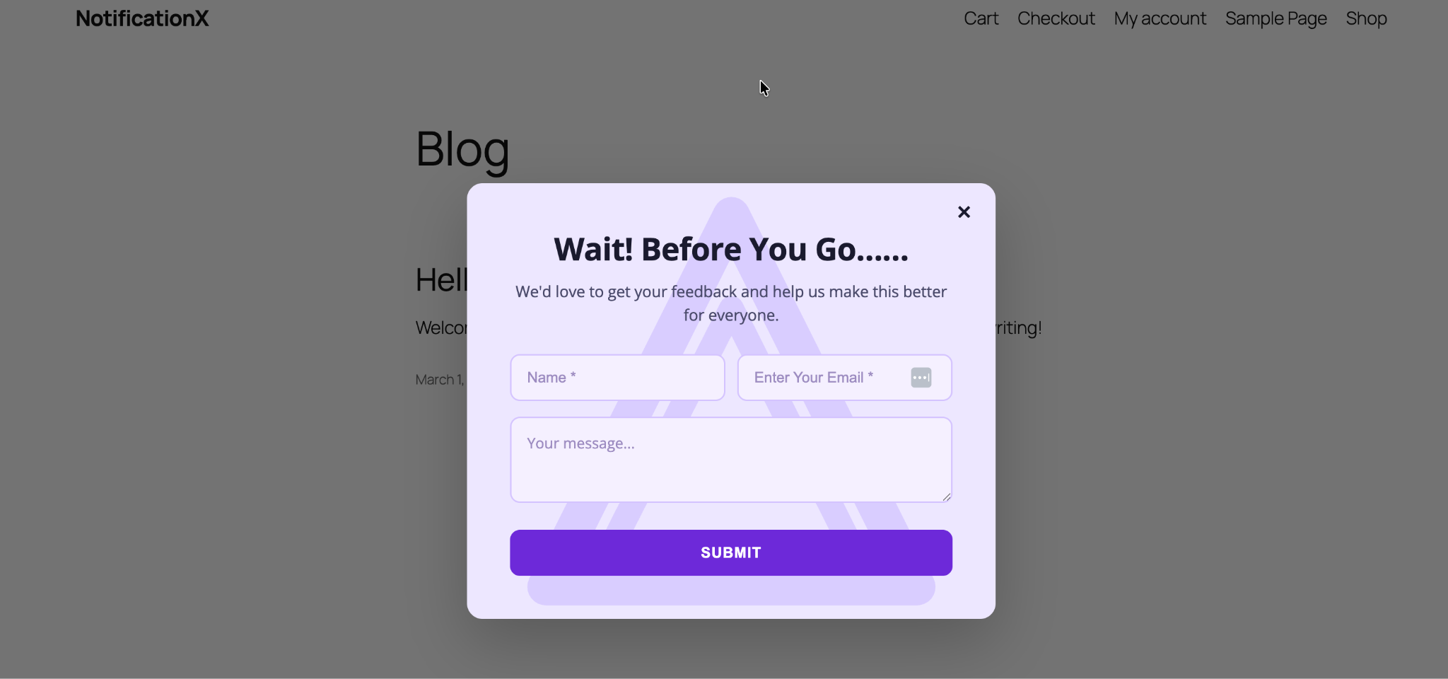 How to Create an Exit Intent Popup with AI Using NotificationX 9 final outcome of your exit intent popup with ai