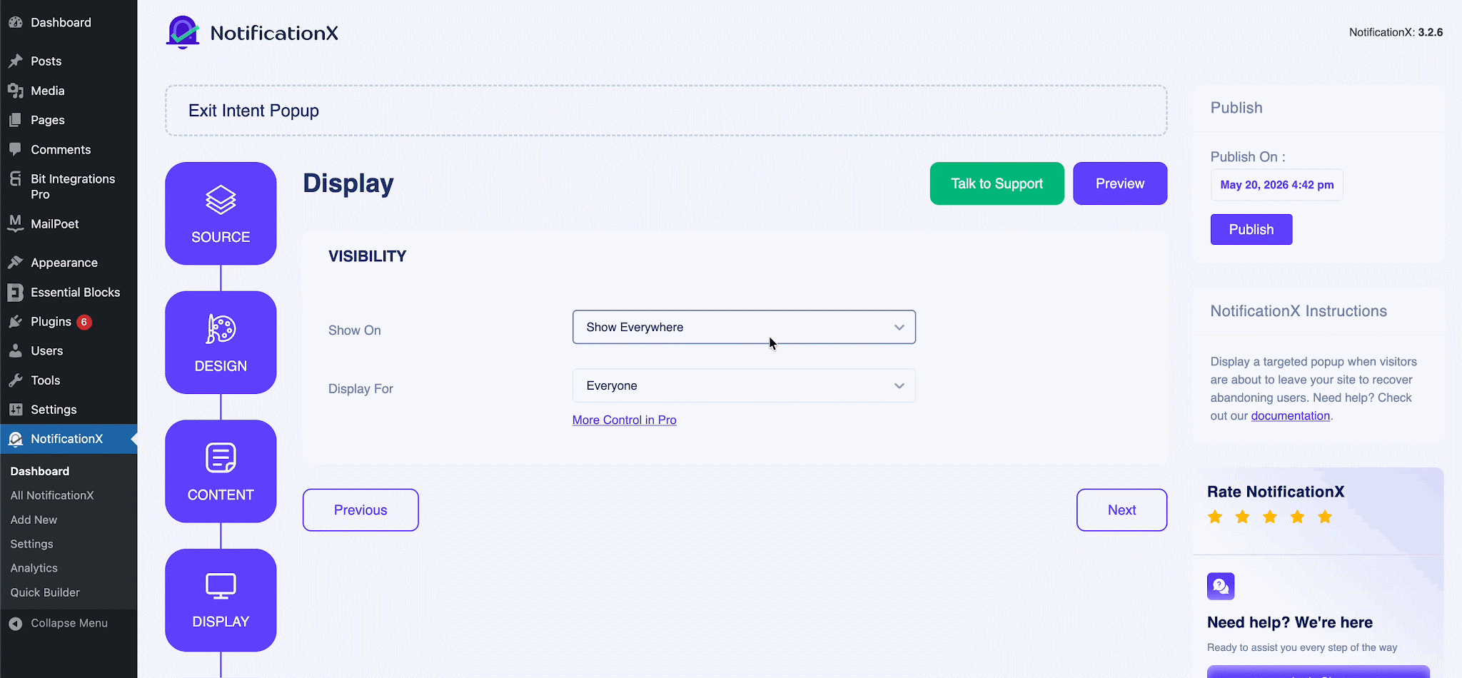 AI-Powered Exit Intent Popup: Create High-Converting Popups in Seconds with NotificationX 6 AI-powered exit intent popup