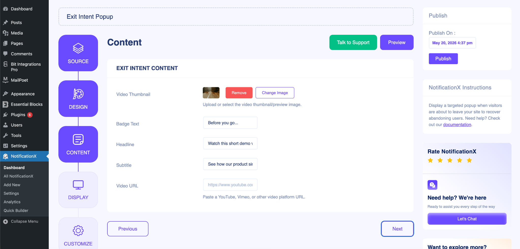 AI-Powered Exit Intent Popup: Create High-Converting Popups in Seconds with NotificationX 5 AI-powered exit intent popup