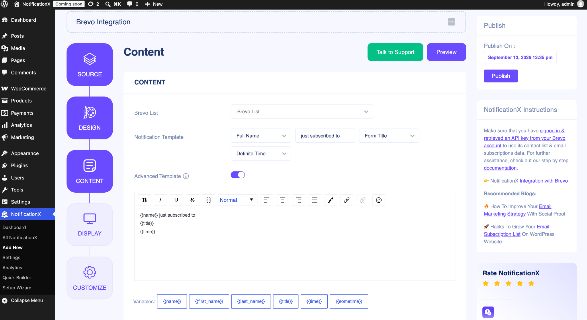 How to Show Brevo Email Subscription Alert Using NotificationX 6 Brevo Email Subscription Alert