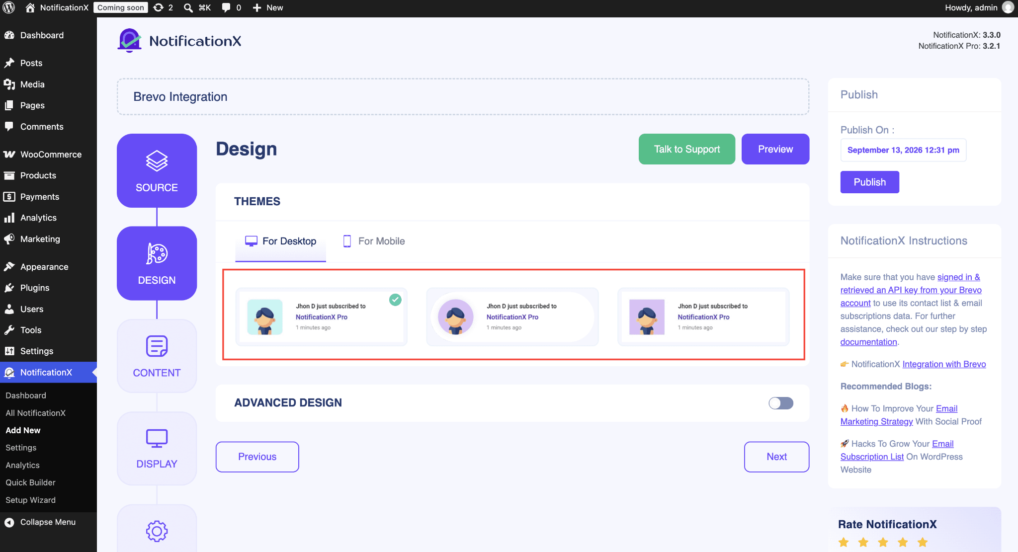 How to Show Brevo Email Subscription Alert Using NotificationX 4 Brevo Email Subscription Alert